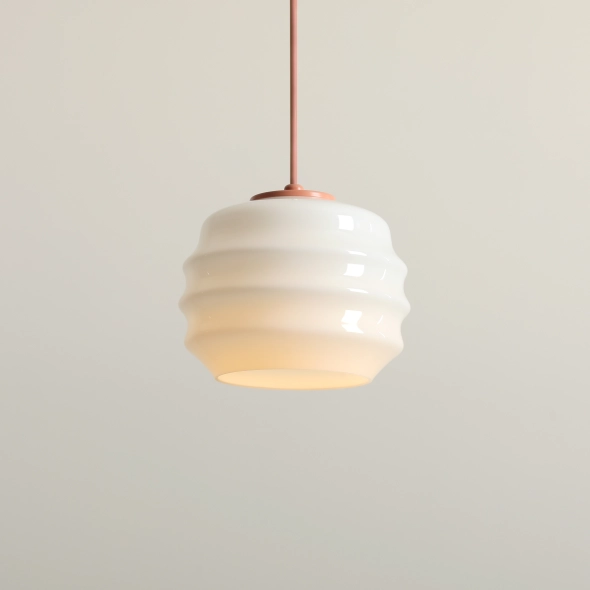 Koralowa lampa wisząca ze szklanym kloszem PUFF CORAL