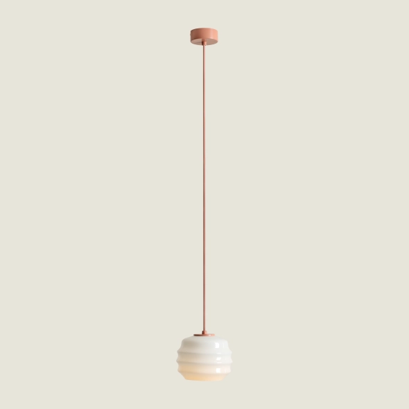 Koralowa lampa wisząca ze szklanym kloszem PUFF CORAL
