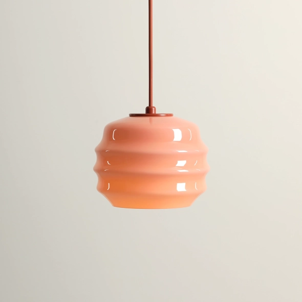 Designerska lampa wisząca ze szklanym kloszem PUFF GLAZE TERRA