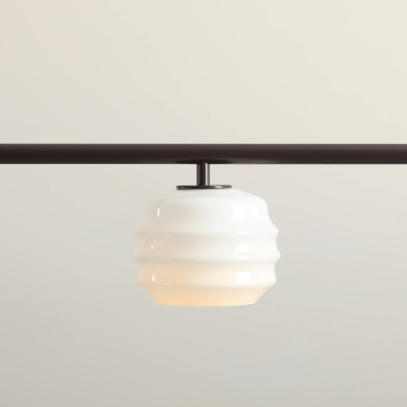 Trzypłomienna lampa wisząca w kolorze mokka ze szklanymi kloszami PUFF 3 MOKKA