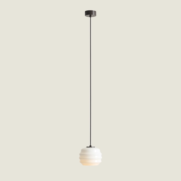 Stylowa lampa wisząca z opalowym kloszem PUFF MOKKA