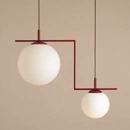 Moderne Pendelleuchte ZAC 2 MATTE RED WINE